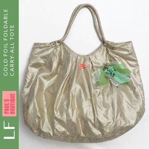 LF Gold Foil Foldable Carry-All Tote